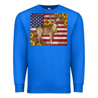 True Royal Western American Flag And Deer Premium Sweatshirt - LillyAllenDesigns