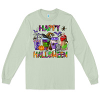 Matcha happy halloween coffee cups Long Sleeve Tee - AdoDesignShop