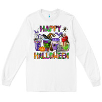 White happy halloween coffee cups Long Sleeve Tee - AdoDesignShop