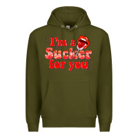 Army Green im a sucker for you valentines the day Premium Hoodie - NancyCooperArtShop