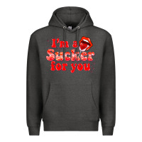 Charcoal Heather im a sucker for you valentines the day Premium Hoodie - NancyCooperArtShop