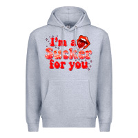 Heather Grey im a sucker for you valentines the day Premium Hoodie - NancyCooperArtShop