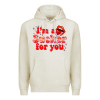 Oatmeal Heather im a sucker for you valentines the day Premium Hoodie - NancyCooperArtShop