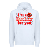White im a sucker for you valentines the day Premium Hoodie - NancyCooperArtShop