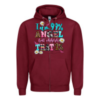 Burgundy i am  99 angel but ohh that Zipper Hoodie - AdoDesignShop