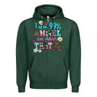 Sports Green i am  99 angel but ohh that Zipper Hoodie - AdoDesignShop