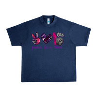 Navy peace love race Urban Heavy Tee - texasbilliewilder
