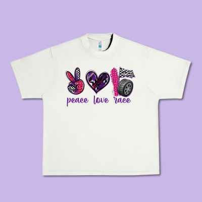 Peace Love Race Urban Heavy Tee Designed By Texasbilliewilder