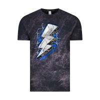 Cloud Black volleyball lightning bolt Vintage Tee - Zillion Design Studio