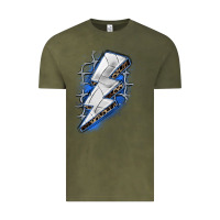 Vintage Olive volleyball lightning bolt Vintage Tee - Zillion Design Studio