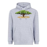 Heather Grey acacia tree Heavyweight Hoodie - LillyAllenDesigns