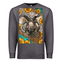 Charcoal Heather Western Navajo Churro Sheep Premium Sweatshirt - LillyAllenDesigns