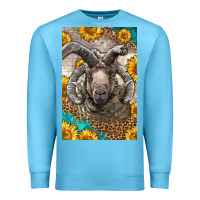 Ocean Blue Western Navajo Churro Sheep Premium Sweatshirt - LillyAllenDesigns