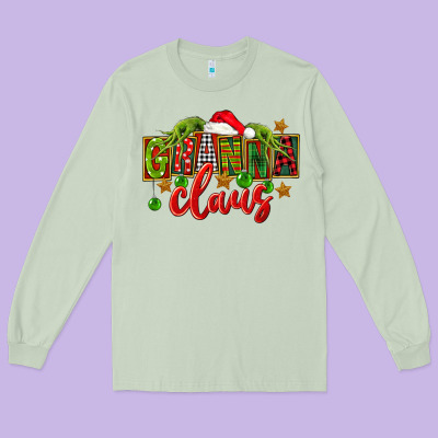 Christmas Granna Claus Long Sleeve Tee Designed By Fadigitalartstudio