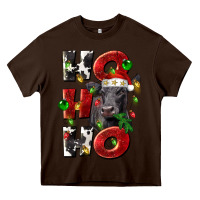 Chocolate Brown Christmas ho ho ho black angus Heavy Core Tee - LillyAllenDesigns