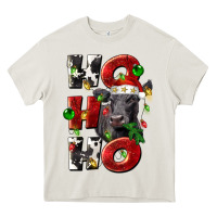 Cream Christmas ho ho ho black angus Heavy Core Tee - LillyAllenDesigns