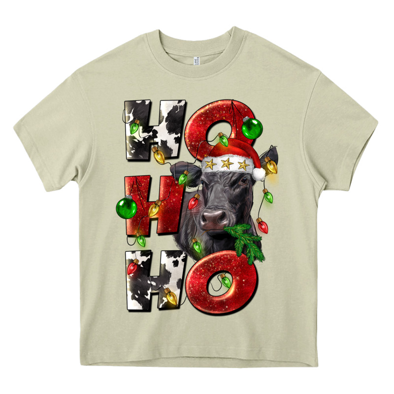Christmas Ho Ho Ho Black Angus Heavy Core Tee by LillyAllenDesigns | Teevron