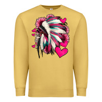 Antique Gold indian headdress with hearts valentine's day Premium Sweatshirt - Jasminsmagicworld