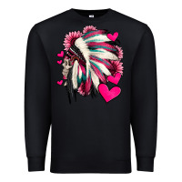 Black indian headdress with hearts valentine's day Premium Sweatshirt - Jasminsmagicworld