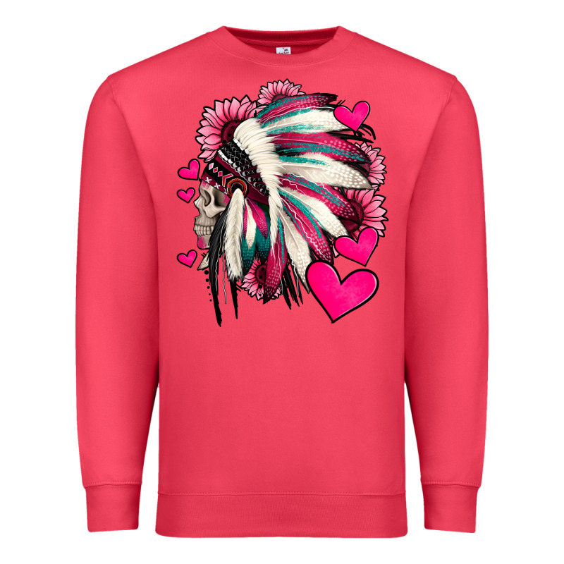 Indian Headdress With Hearts Valentine's Day Premium Sweatshirt by Jasminsmagicworld | Teevron