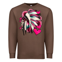 Chestnut indian headdress with hearts valentine's day Premium Sweatshirt - Jasminsmagicworld