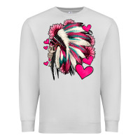 Dove Grey indian headdress with hearts valentine's day Premium Sweatshirt - Jasminsmagicworld