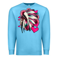Ocean Blue indian headdress with hearts valentine's day Premium Sweatshirt - Jasminsmagicworld