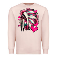 Pale Pink indian headdress with hearts valentine's day Premium Sweatshirt - Jasminsmagicworld