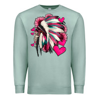 Seafoam indian headdress with hearts valentine's day Premium Sweatshirt - Jasminsmagicworld