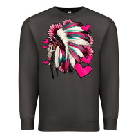 Smoke indian headdress with hearts valentine's day Premium Sweatshirt - Jasminsmagicworld
