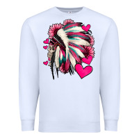 White indian headdress with hearts valentine's day Premium Sweatshirt - Jasminsmagicworld