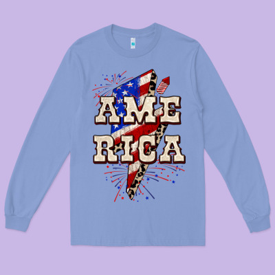 America 4th Of July Long Sleeve Tee Designed By Cowgirlartshop