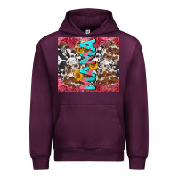 Mauve Wine mama cowhide  sunflowers Urban Hoodie - LillyAllenDesigns
