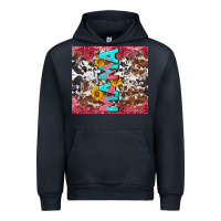 Navy mama cowhide  sunflowers Urban Hoodie - LillyAllenDesigns