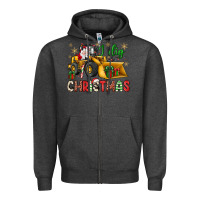 Charcoal Heather i dig Christmas bulldozer santa Zipper Hoodie - JahusDesignShop