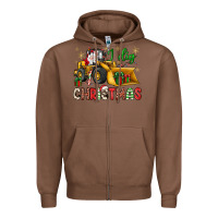 Chestnut i dig Christmas bulldozer santa Zipper Hoodie - JahusDesignShop