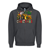 Smoke i dig Christmas bulldozer santa Zipper Hoodie - JahusDesignShop
