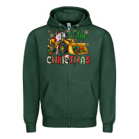 Sports Green i dig Christmas bulldozer santa Zipper Hoodie - JahusDesignShop