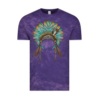 Cloud Purple native american headdress turquise Vintage Tee - BarkalooDesign