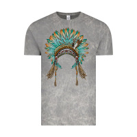Cloud Rock native american headdress turquise Vintage Tee - BarkalooDesign