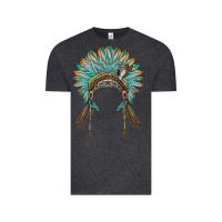 Vintage Black native american headdress turquise Vintage Tee - BarkalooDesign