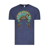 Vintage Denim native american headdress turquise Vintage Tee - BarkalooDesign