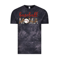 Cloud Black baseball mama with leopard Vintage Tee - texasbilliewilder