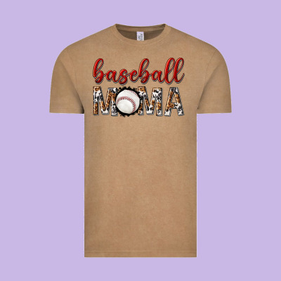 Vintage Tee baseball mama with leopard