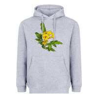 Heather Grey yellow elder flower Heavyweight Hoodie - LillyAllenDesigns