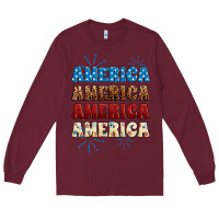 Burgundy Western America Long Sleeve Tee - Neo Western