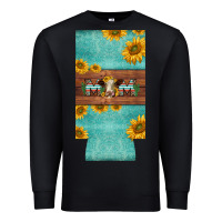 Black mom hereford cattle sunflowers on tooled leather slim can cooler Premium Sweatshirt - BarkalooDesign