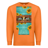 Carrot mom hereford cattle sunflowers on tooled leather slim can cooler Premium Sweatshirt - BarkalooDesign