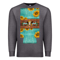 Charcoal Heather mom hereford cattle sunflowers on tooled leather slim can cooler Premium Sweatshirt - BarkalooDesign