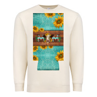 Sandshell mom hereford cattle sunflowers on tooled leather slim can cooler Premium Sweatshirt - BarkalooDesign